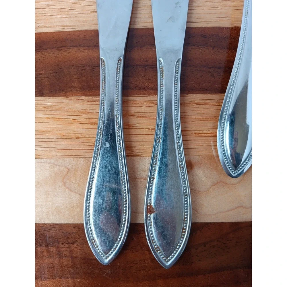 11pc Towle TUSCAN BEAD Stainless Steel Flatware Spoons Forks Knives‎ LOT